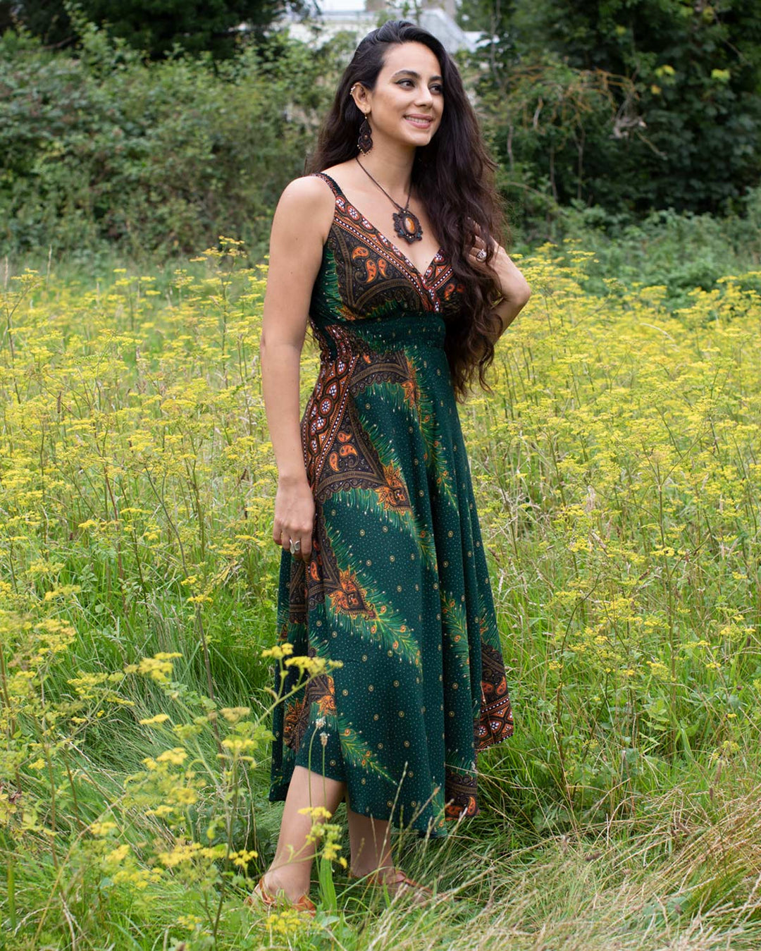 Shanti Bohemian Dress Green