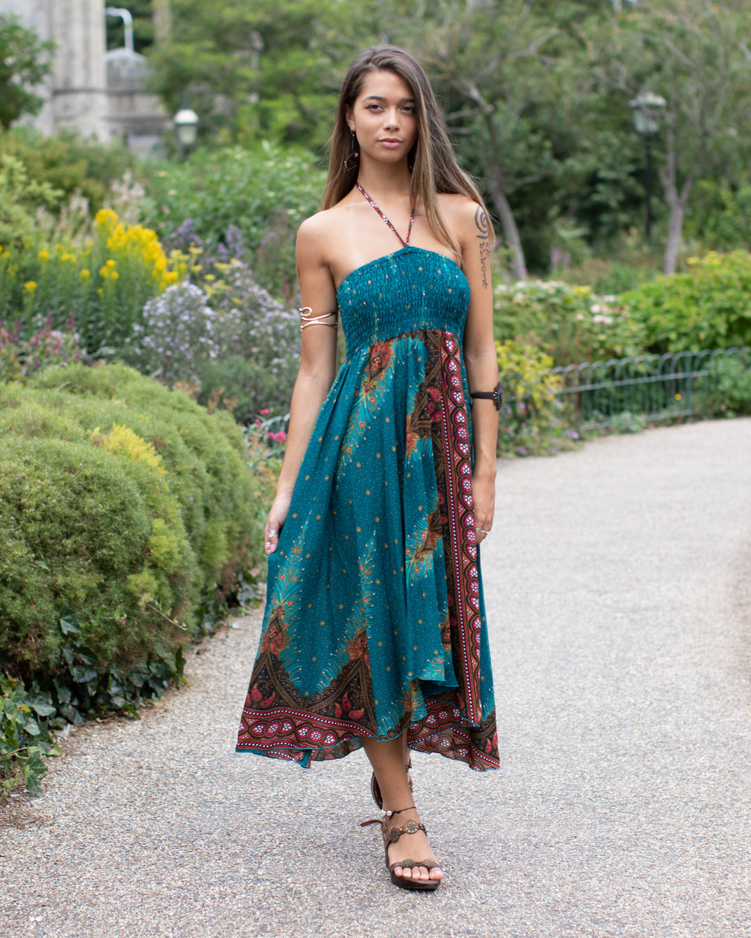 Gypsy Dress/Skirt Turquoise Peacock