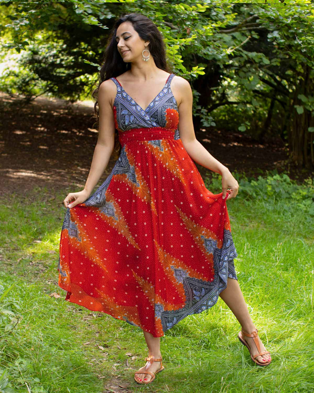 Shanti Bohemian Dress Red