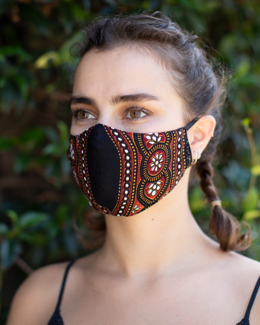 Boho Washable Face Mask Black