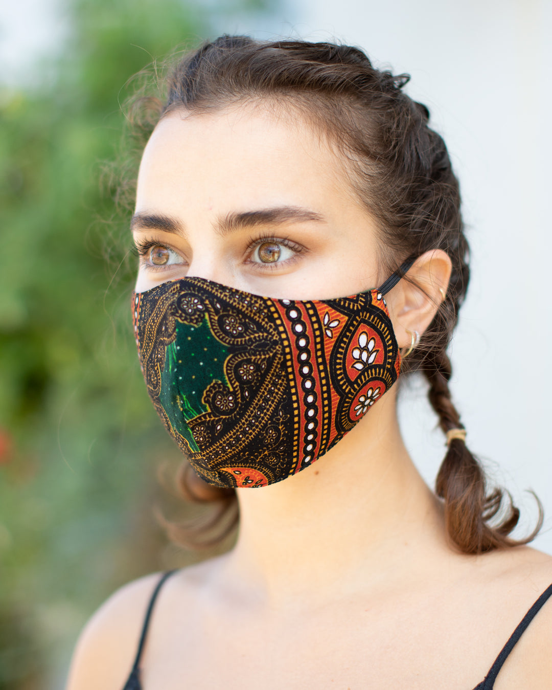 Boho Washable Face Mask Green