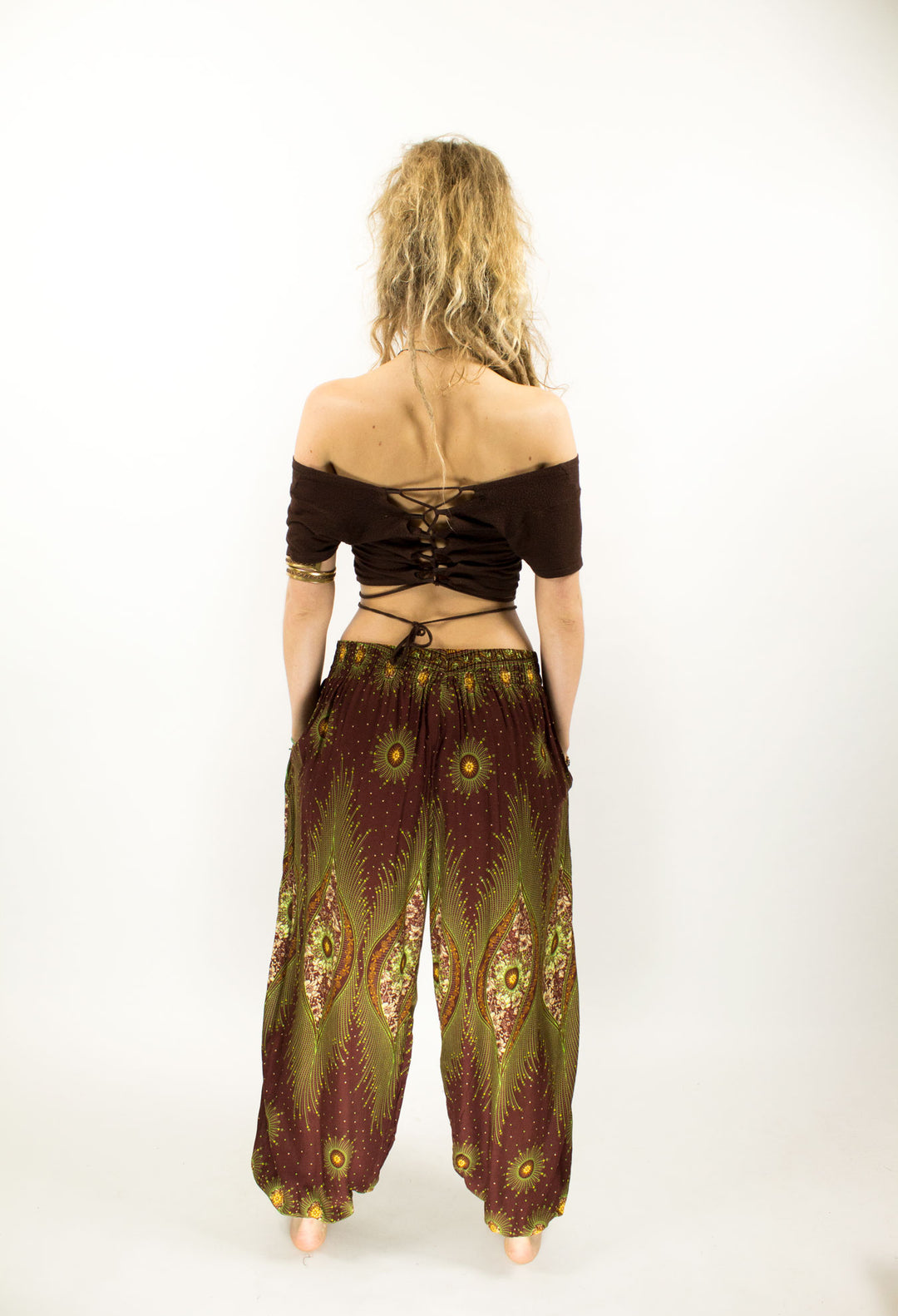 ALADDIN HAREM HIGH CROTCH PANTS BROWN