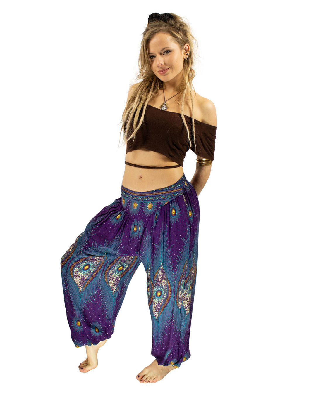 ALADDIN HAREM HIGH CROTCH PANTS PURPLE