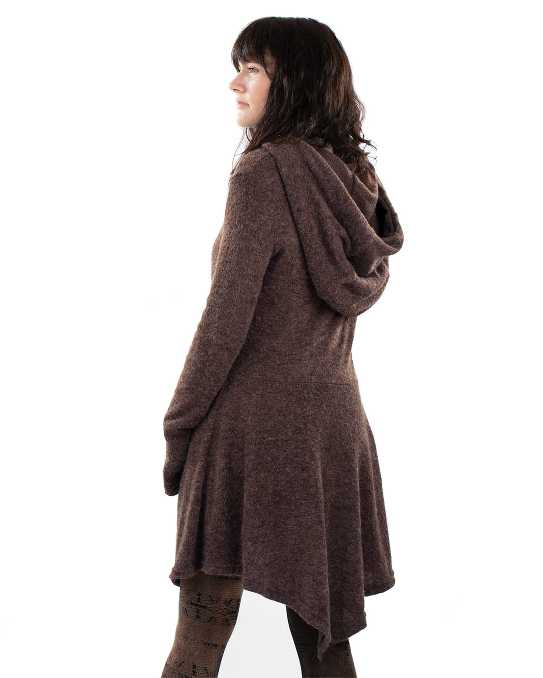 "Neiraida" Hooded Pixie Jacket Brown