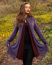 "Neiraida" Hooded Pixie Jacket Purple/Wine