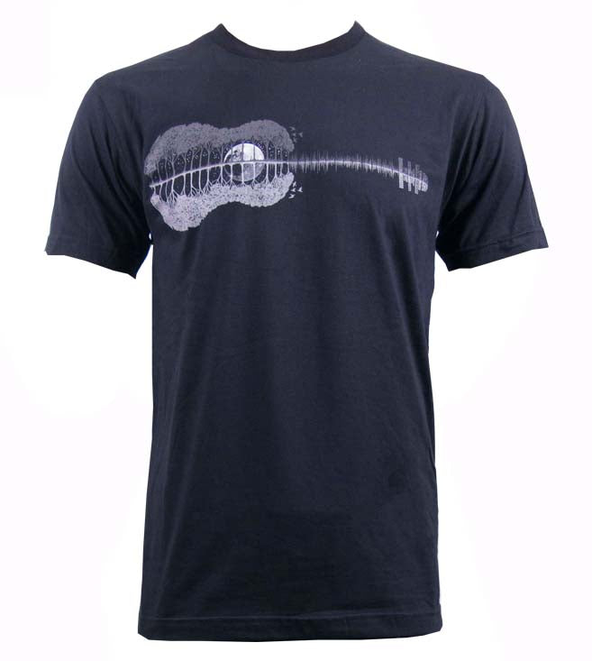 Guitar Nature Moon Reflection T-shirt