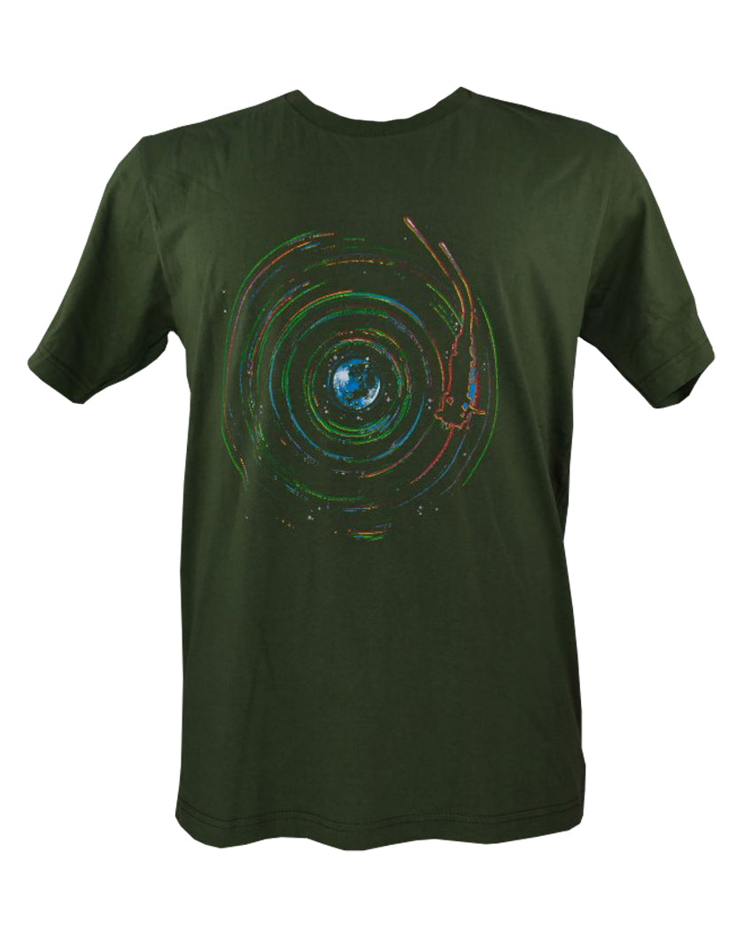 Spinning Colours around the Moon Forming a Record T-Shirt