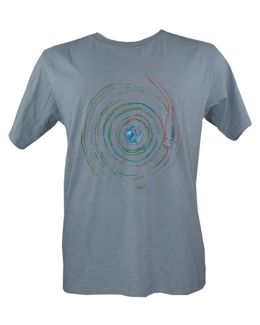 Spinning Colours around the Moon Forming a Record T-Shirt