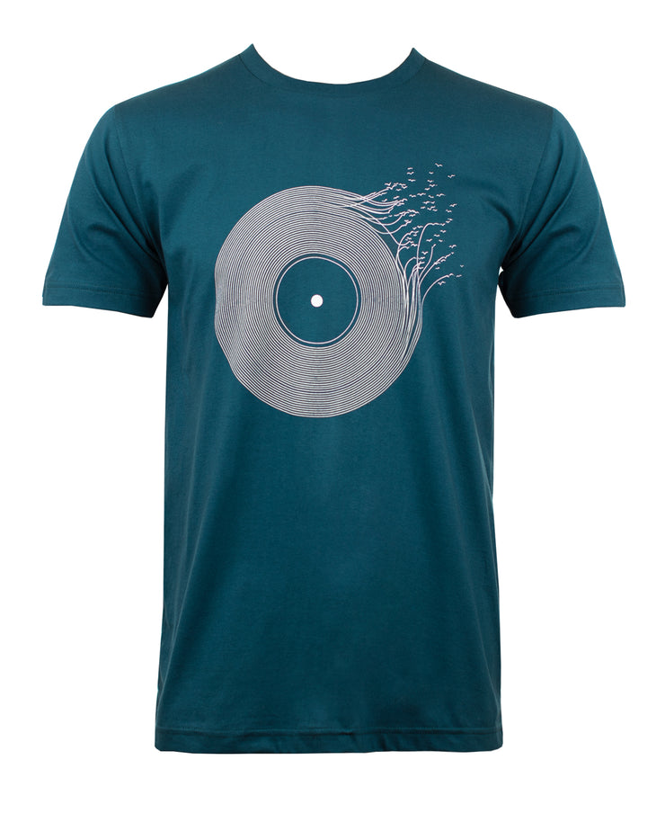 Vinyl Into Birds T-Shirt Dark Blue