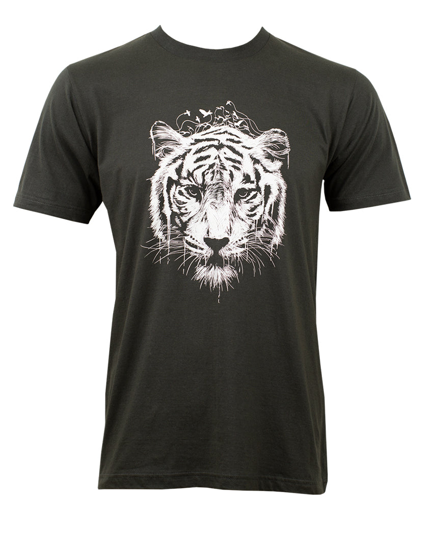 TIGER STENCIL T-SHIRT DARK GREY