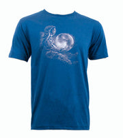 Astronaut Holding Moon T-Shirt Dark Blue