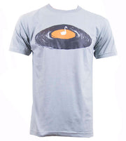 Swan on Vinyl Lake T-Shirt Light Grey
