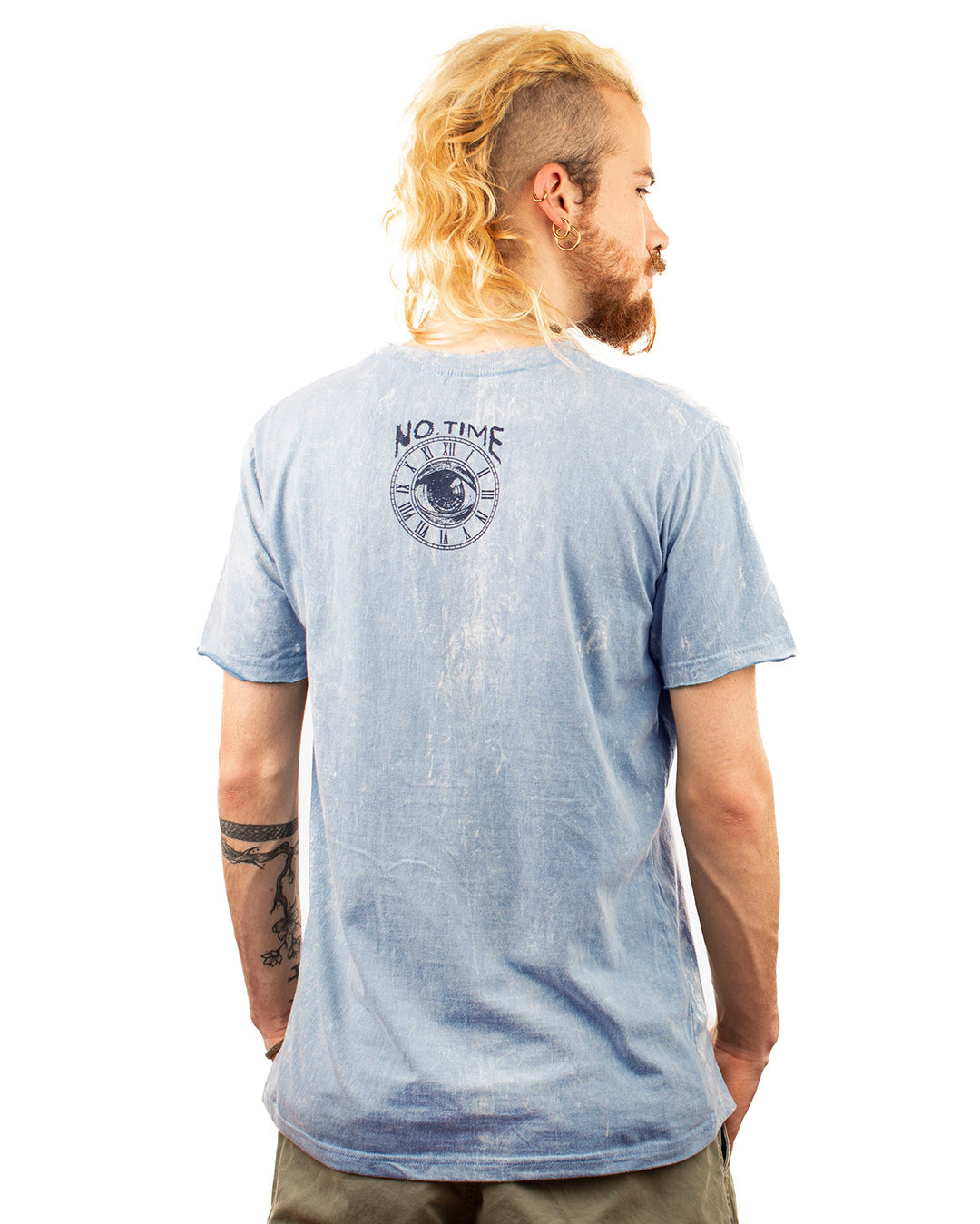 Stonewash Eat Mushrooms See The Universe Cotton T-shirt Grey