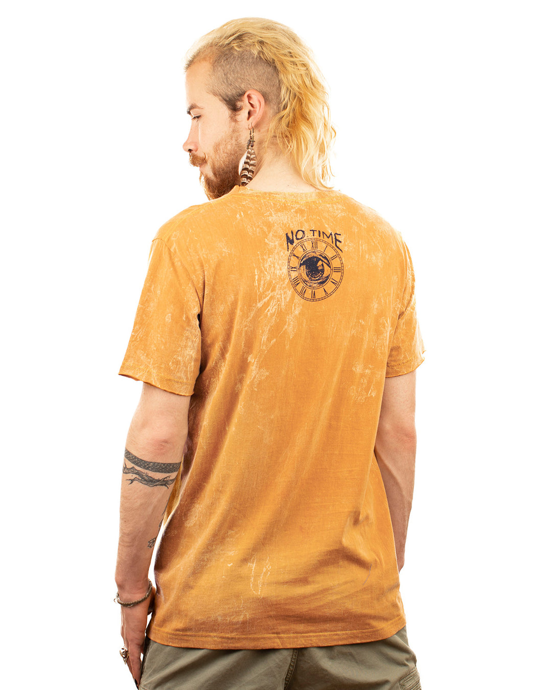 Stonewash Eat Mushrooms See The Universe Cotton T-shirt Yellow