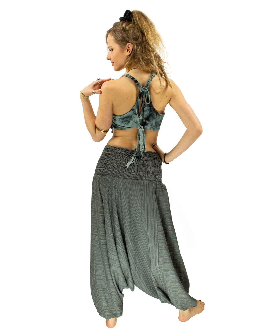 Cotton Baggy Harem Pants Grey