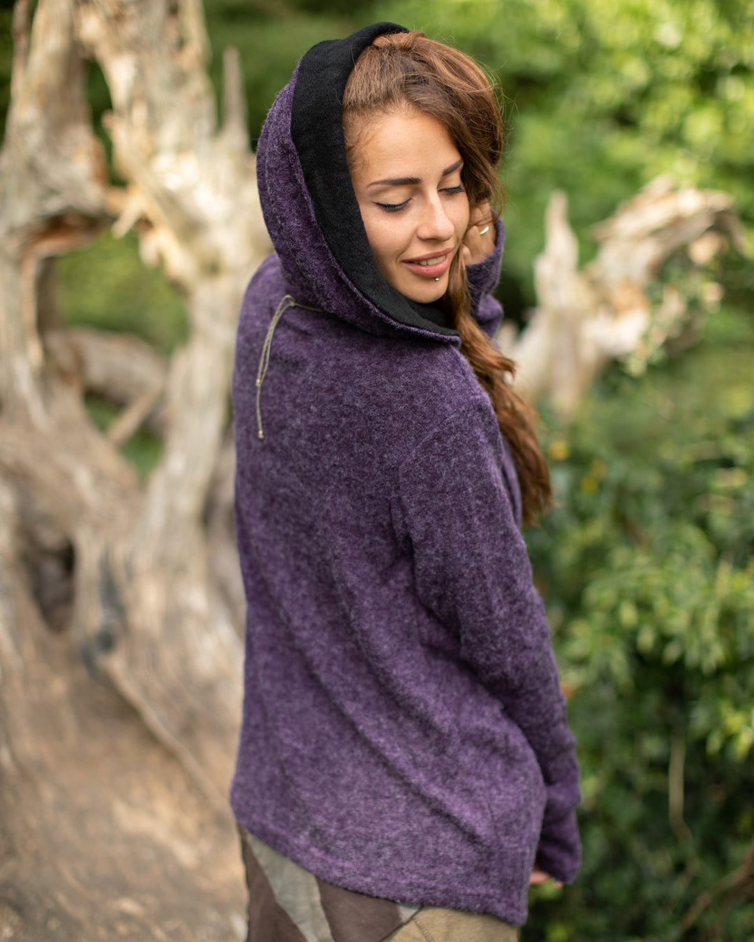 Hooded Cardigan Jacket Purple Amethyst