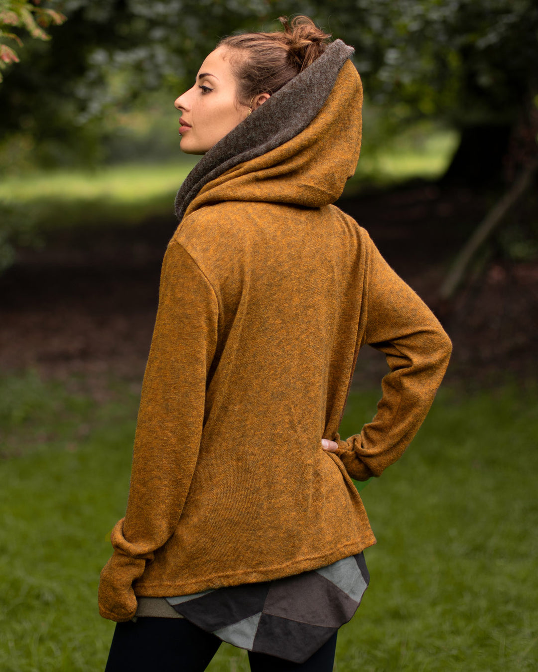 Hooded Cardigan Jacket Camel