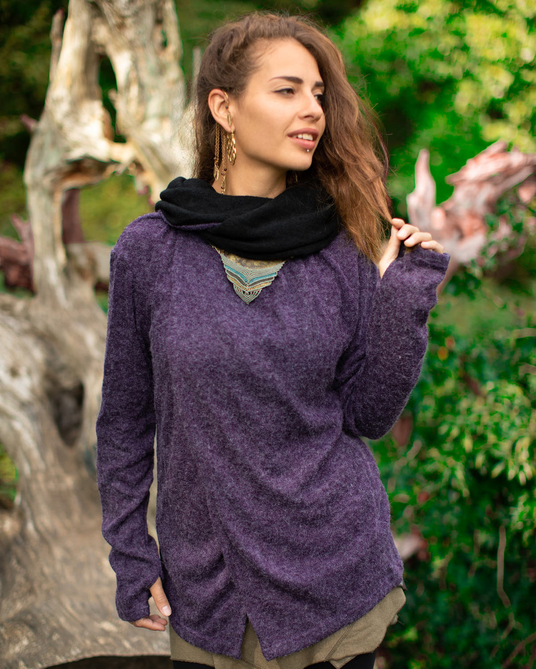 Hooded Cardigan Jacket Purple Amethyst