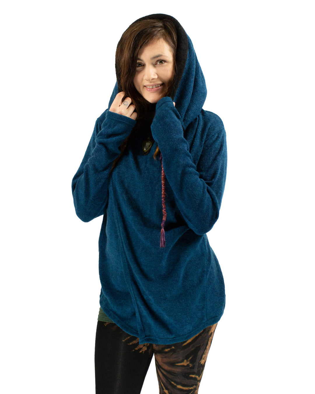 Hooded Cardigan Jacket Teal