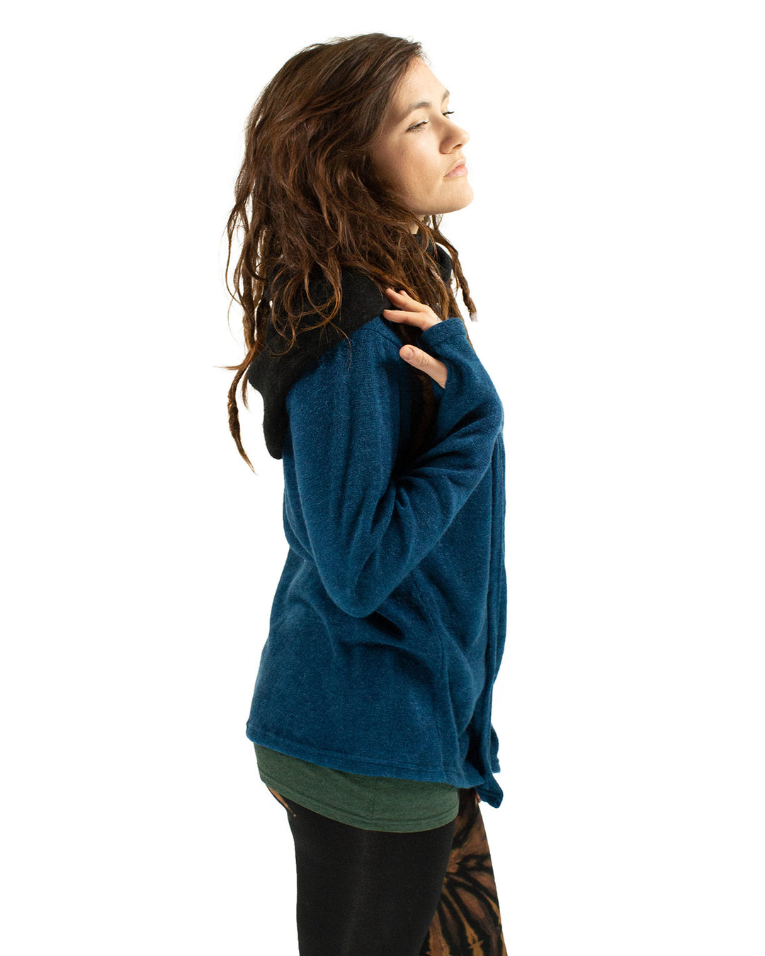 Hooded Cardigan Jacket Teal