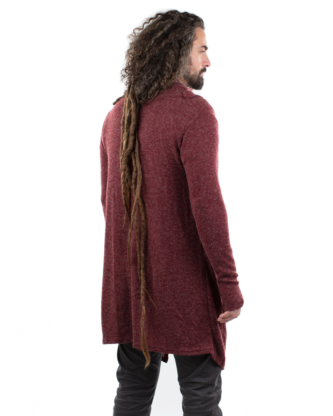 Hara Long Cardigan Wrap Wine Red