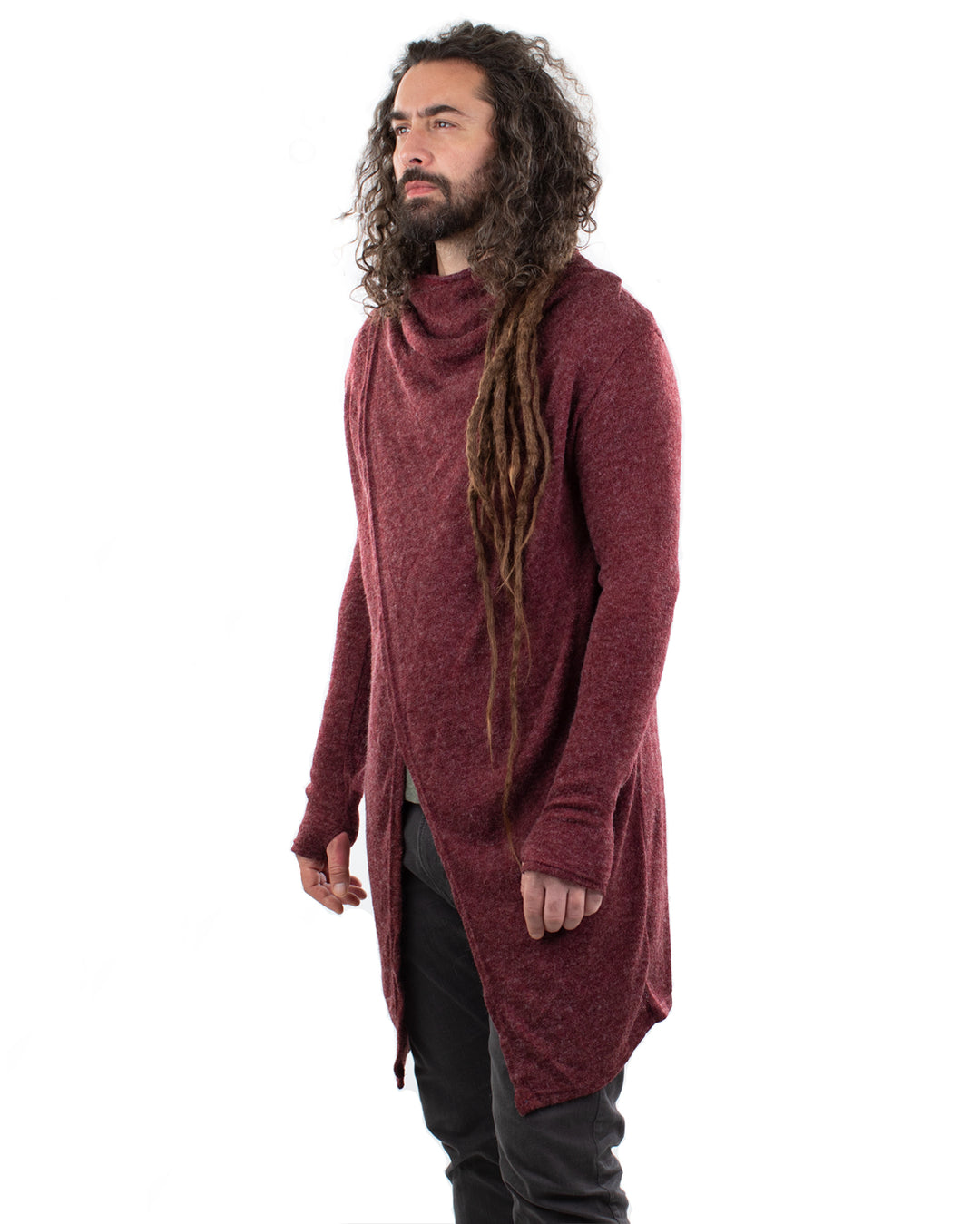 Hara Long Cardigan Wrap Wine Red