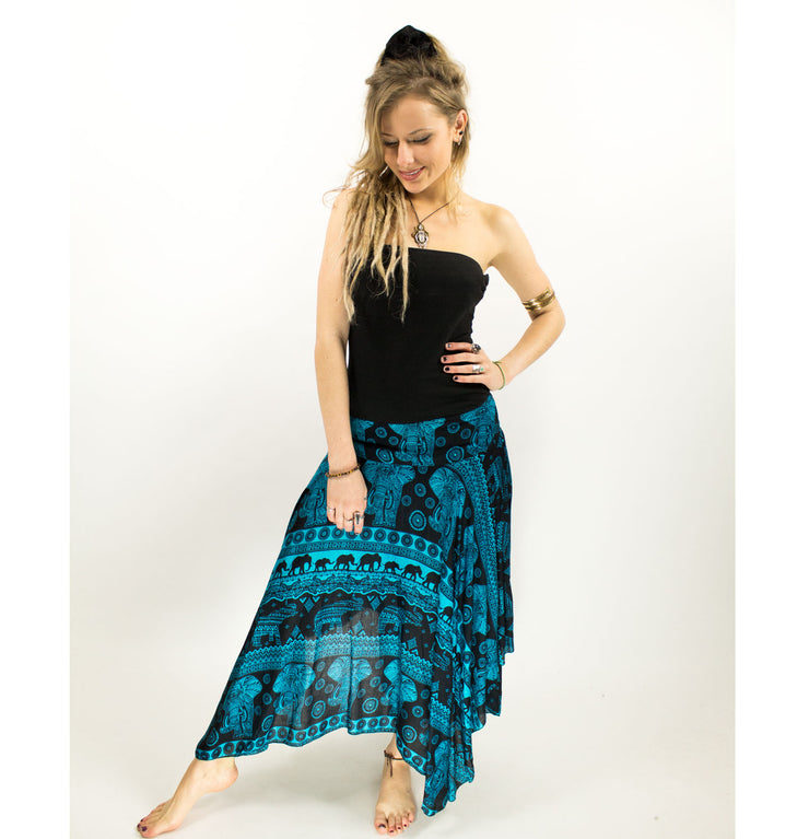 Asymmetric Gypsy Skirt Turquoise