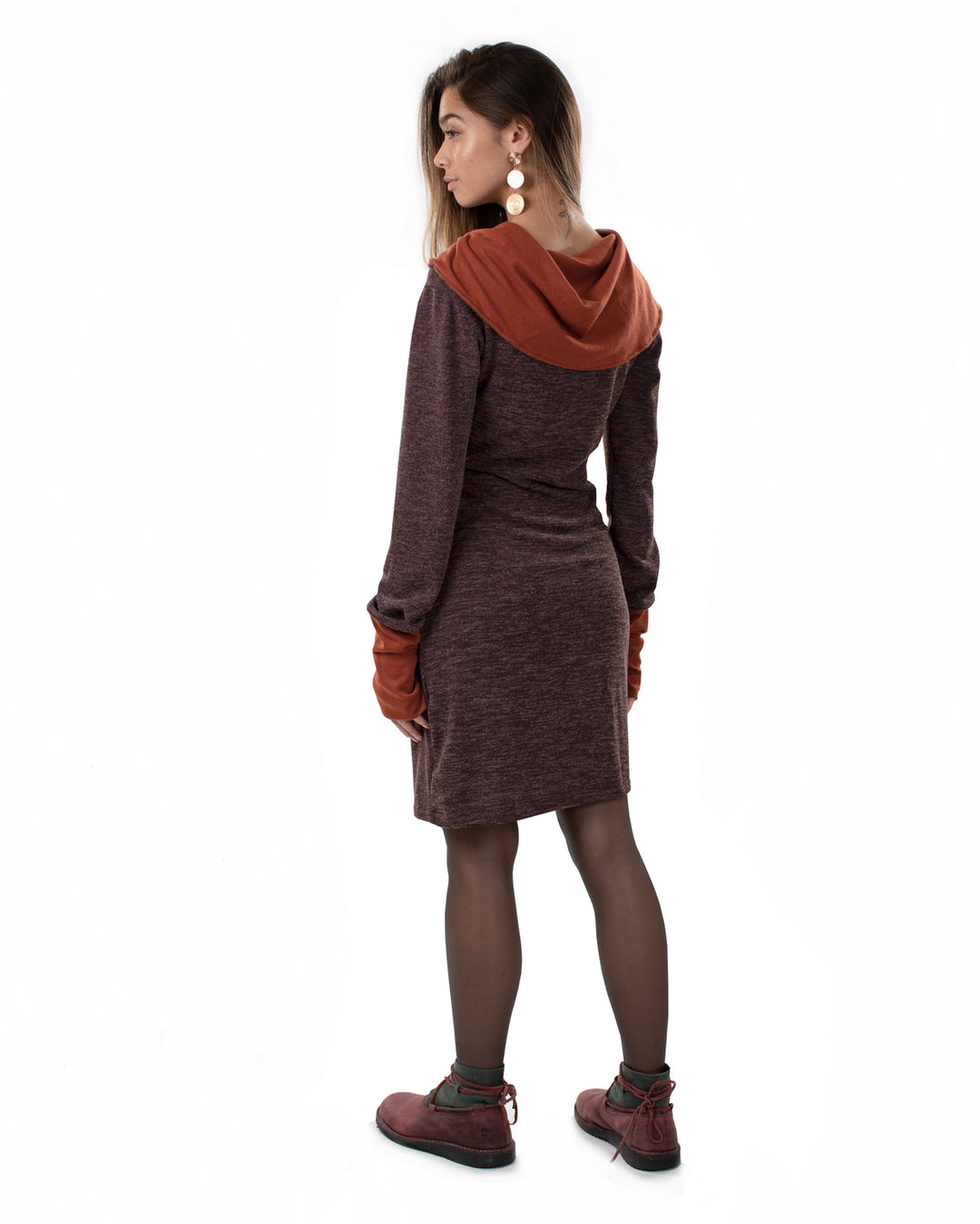 "Isha" Long Sleeved Pencil Dress Sienna/Brown