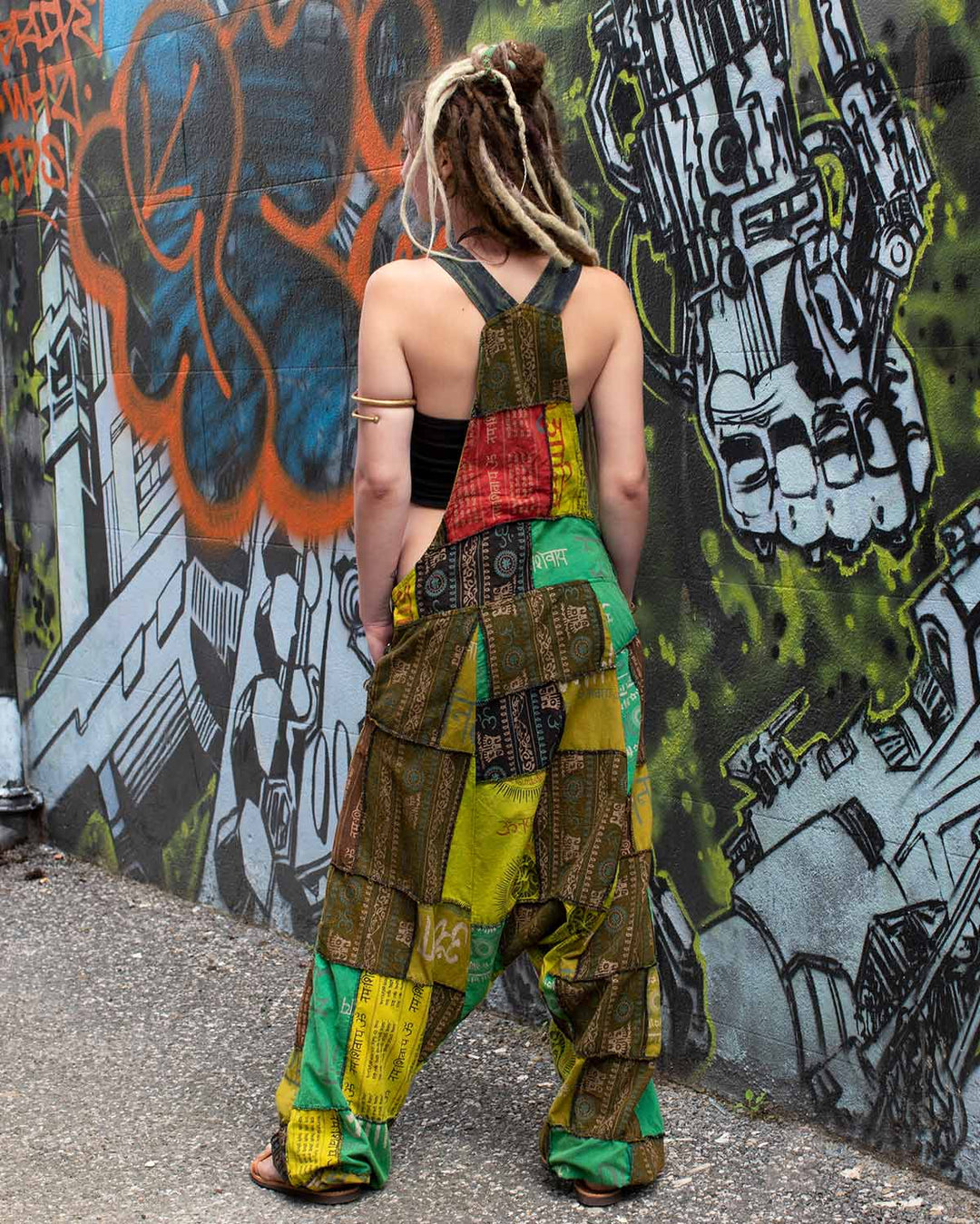 Patchwork Ohm Mandala Harem Dungarees