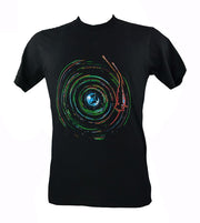 Spinning Colours around the Moon Forming a Record T-Shirt