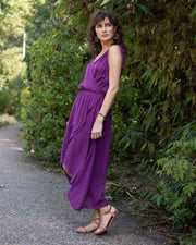 Asymmetric Cotton Dress Purple