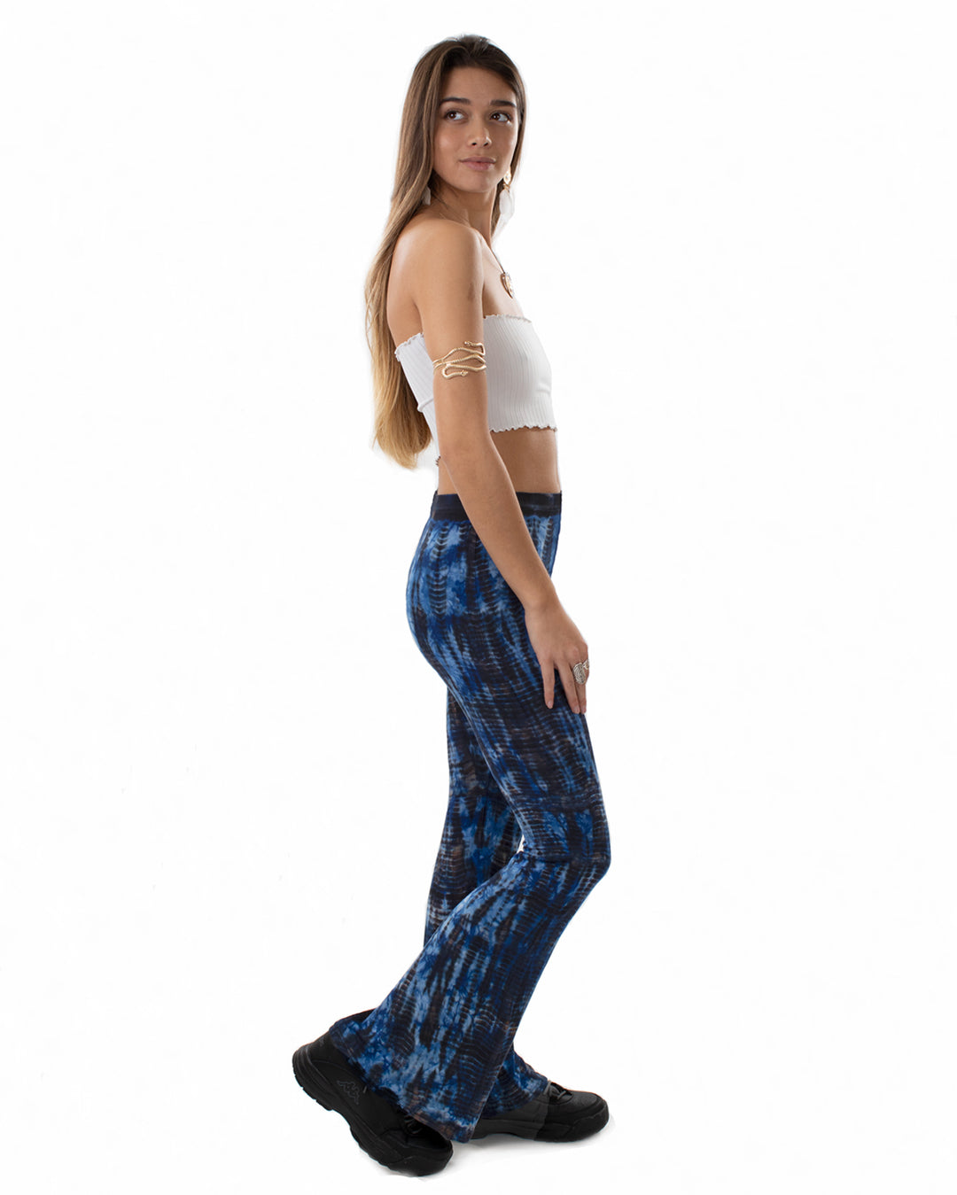 Tie Dye Flared Leggings Blue