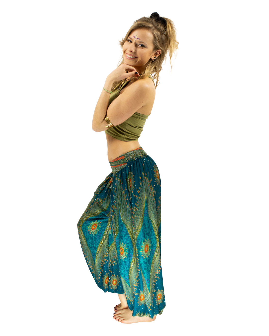 Aladdin Harem Pants Turquoise