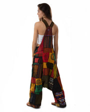Patchwork Ohm Aztec Harem Dungarees