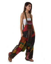 Patchwork Ohm Aztec Harem Dungarees