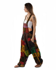 Patchwork Ohm Aztec Harem Dungarees