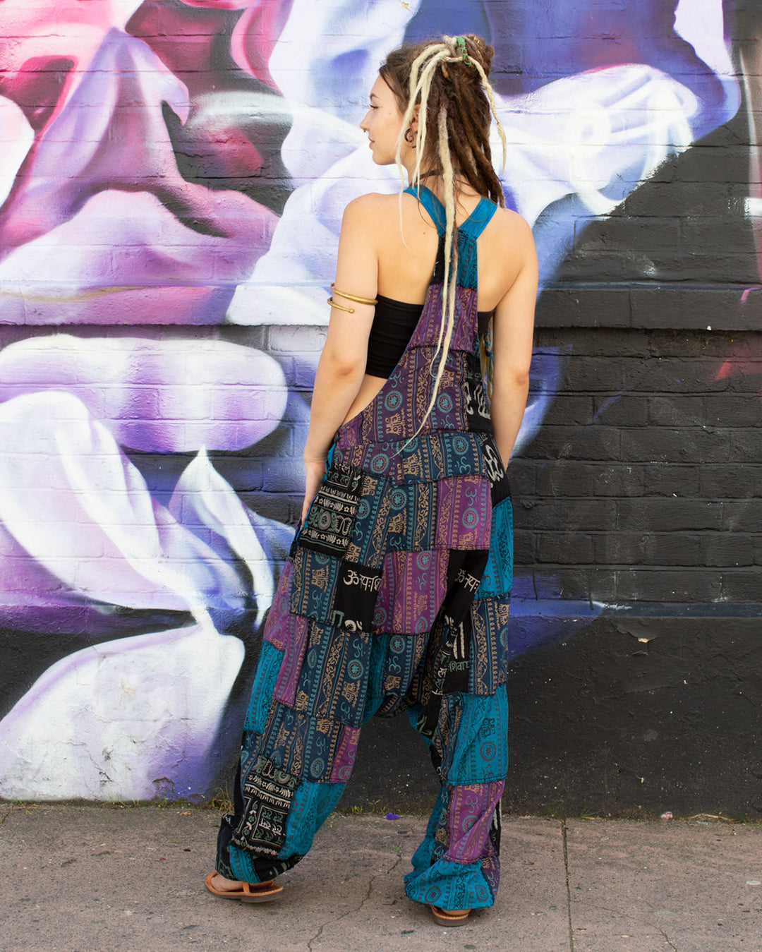 Patchwork Ohm Mandala Harem Dungarees