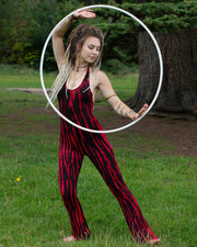Tie Dye Flared Jumpsuit Red