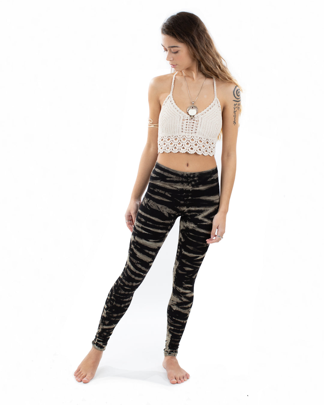 Tie Dye Leggings Black Lines