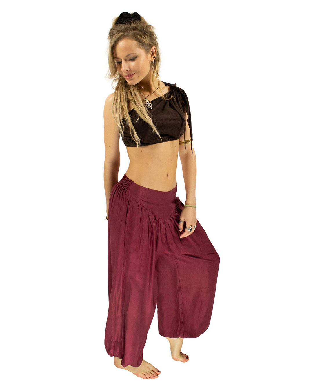 Aladdin Harem Pants Wine Red