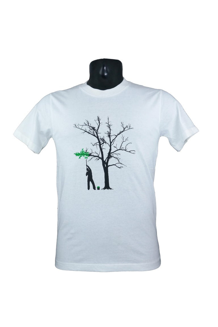 7-118 Man Painting Tree T-shirt