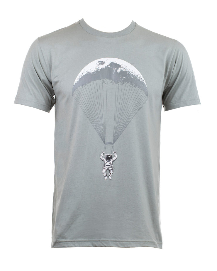Paragliding Astronaut Moon T-Shirt Light Grey