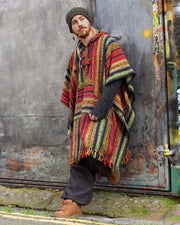 Mexican Gheri Poncho Red/Yellow