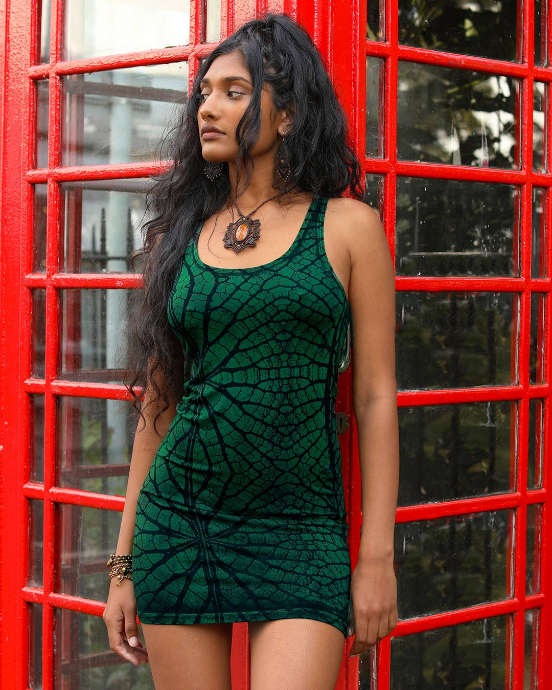 Tree of Life Fractal Tie Dye Mini Dress Green blackpearlshop.co.uk Tree of Life Fractal Tie Dye Mini Dress Green blackpearlshop.co.uk