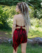 Tie Dye Pixie Pointed Skirt Red