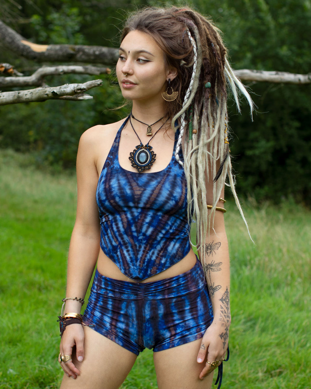 Tie Dye Hot Pants Blue