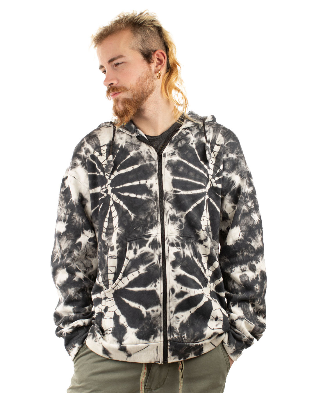 Tie Dye Zip Up Hoodie Jacket