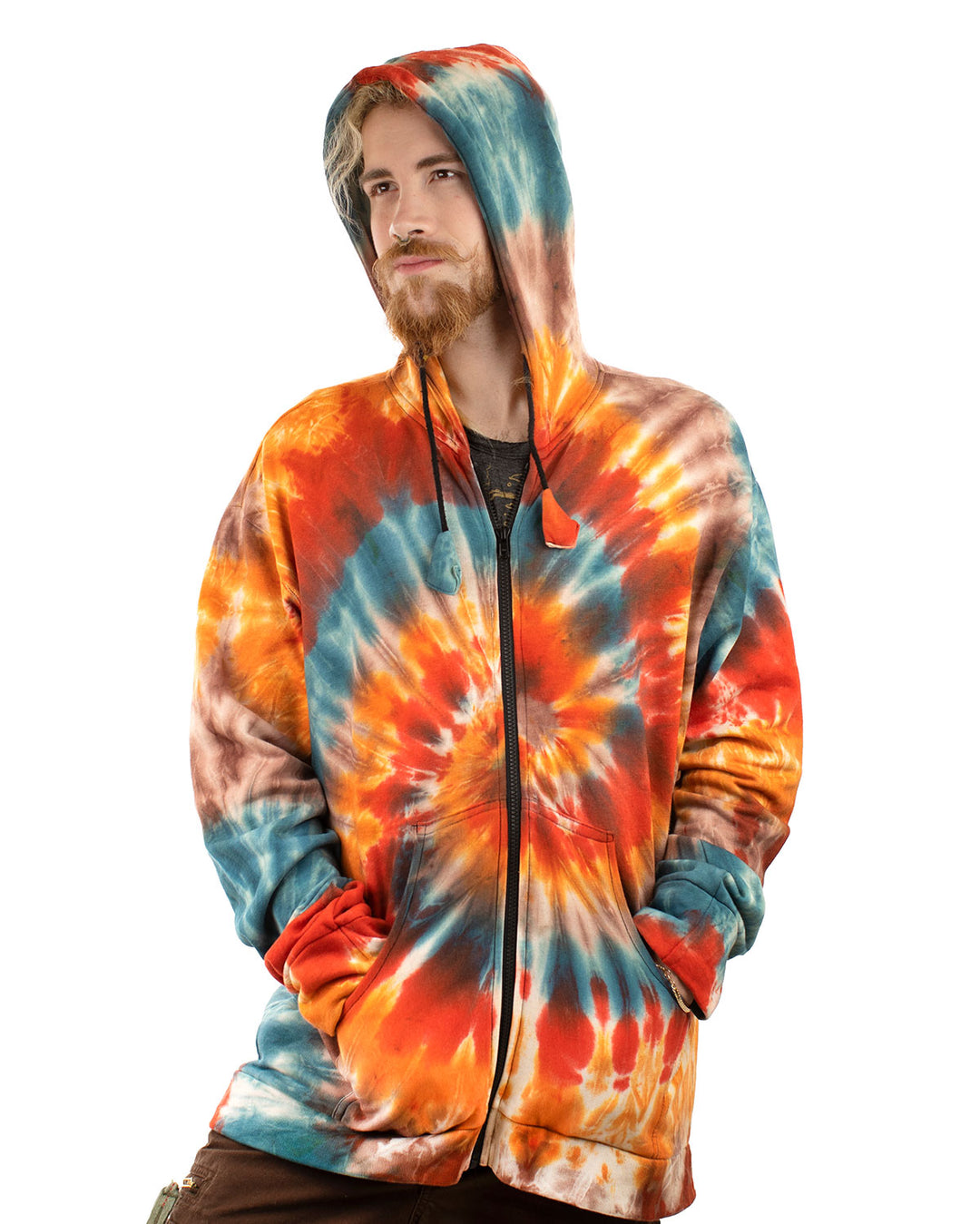 Tie Dye Zip Up Hoodie Jacket