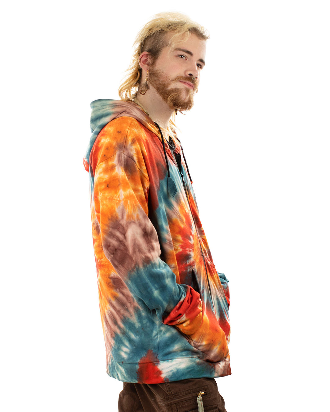 Tie Dye Zip Up Hoodie Jacket