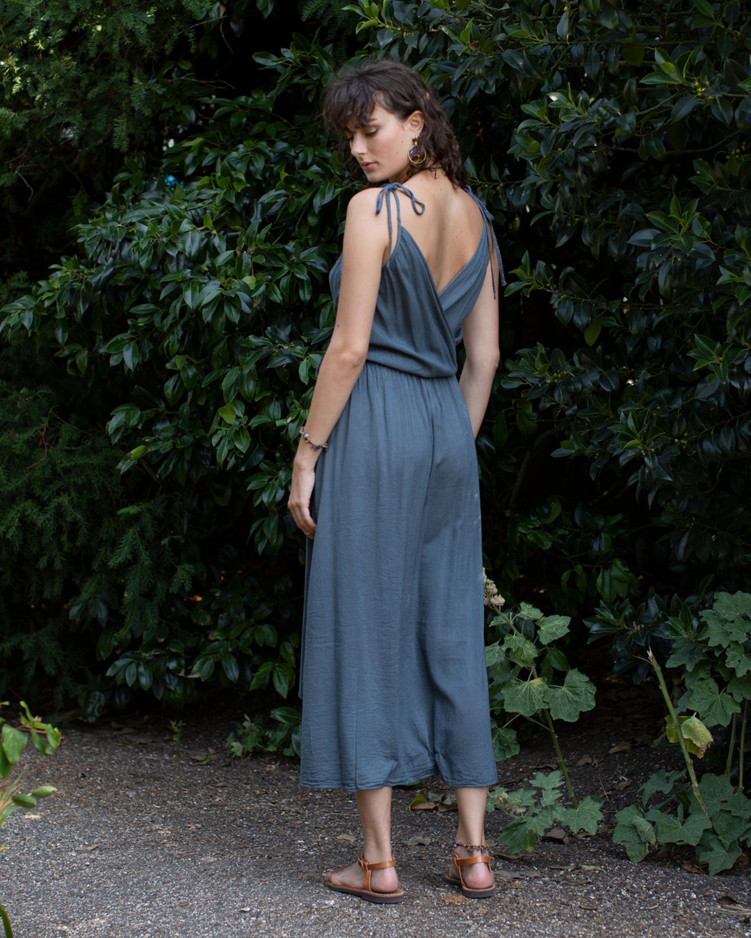 ASYMMETRIC COTTON DRESS Grey